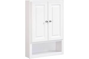Design House 587055 Concord 2-Door Bathroom Wall Cabinet Fully Assembled, 21-in, White