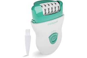 Epilady Speed Corded Epilator for Women, Compact Hair-Removal Device for Legs, Underarms, and Bikini Area, 2 Setting Options, Includes Angled-Trimming Guide, Cord, and Cleaning Brush, Turquoise