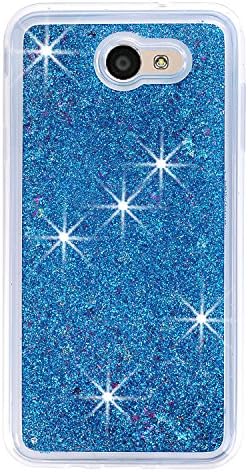 Tianyuanxuan Samsung Galaxy Silicone Phone Case Bling Glitter Soft Phone Shell Flowing Liquid and Sparkle Star Ideal for Galaxy J7(2017)-Blue