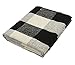 Homcomoda Buffalo Plaid Runner Rug Checkered Cotton Door Mat Hand Woven Washable Plaid Carpet Rug Runner for Hallway Front Door Farmhouse Kitchen Living Room Bedroom-24”x35(Plaid, Black and White)