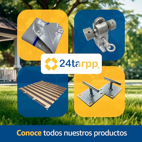 24tarpp Malla Sombra Velaria 3x3x3 - Triangular Beige - Mallasombra para Exteriores - Bastillas Dobles Reforzadas - Protección 90% Rayos UV - Fácil Instalación - Lonasombra - Velaria 3x3x3 Beige