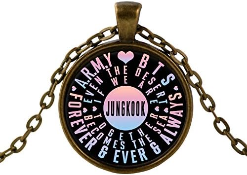 Ceqstar A.R.M.Y Love BTS Forever and Always (Jungkook) - 18” Adjustable Chain Necklace (Necklace - Antique Bass)
