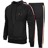 PASOK Men's Casual Tracksuit Set Long Sleeve Full-Zip Running Jogging Athletic Sweat Suits