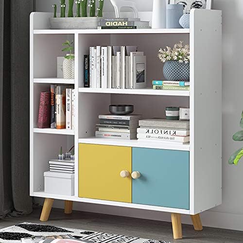 本棚 3ティアウッド ルック本棚収納棚 リビングルーム 狭いベッドルーム 売り出し オフィスのための簡単組み立て書棚 B White 本棚と棚ユニット Color