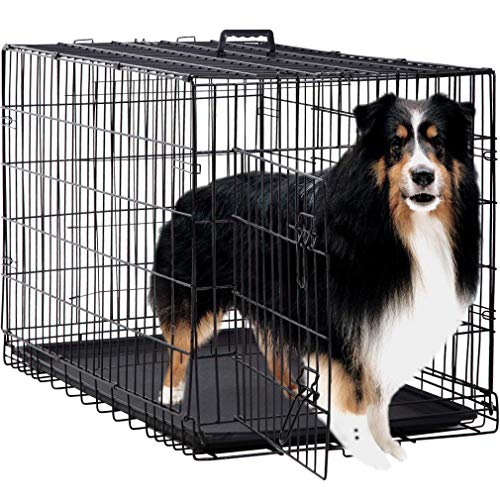 Bestpet Dog Crate Dog Cage Pet Crate 48" Folding Metal Pet Cage Double