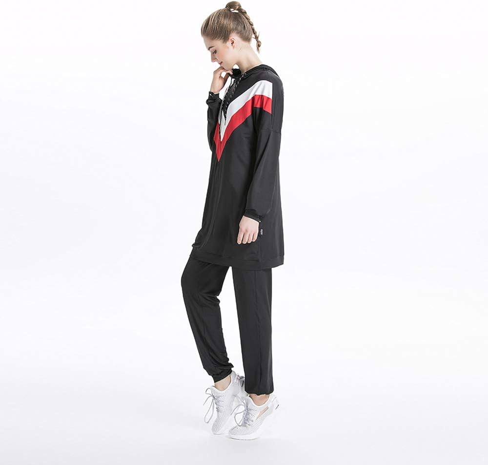 DreamsyUS Muslims Tracksuits Women Islamic Tracksuit Hoodies Casual Outdoor Color Sports Suit: Clothing
