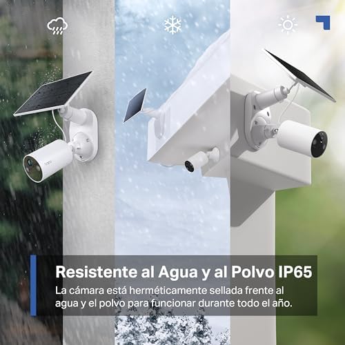 C410 Kit - Cámara de Vigilancia WiFi Exterior, Panel Solar, 2K 3MP, IA