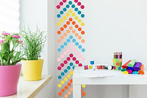 Polka Dot Wall Decals Bright Multicolor(220 2 inch Decals) Easy Peel and Stick Matte Finish Removable Decals Safe on Painted Walls