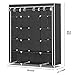 Herron Clothes Closet Portable Storage Organizer Wardrobe Closet with Nonwoven Fabric - Quick and Easy to Assemblely - Extra Strong and Durable - Extra Space - Black- 59 inch
