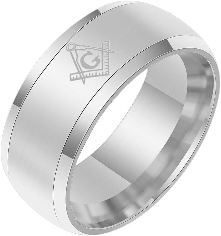 Rings for Men Stainless Steel, Personalized Rings, Men's Ring Jewelry Masonic Symbol,Size 9-11