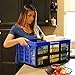 CleverMade CleverCrates 45 Liter Collapsible Storage Bin/Container: Grated Wall Utility Basket/Tote, Royal Blue