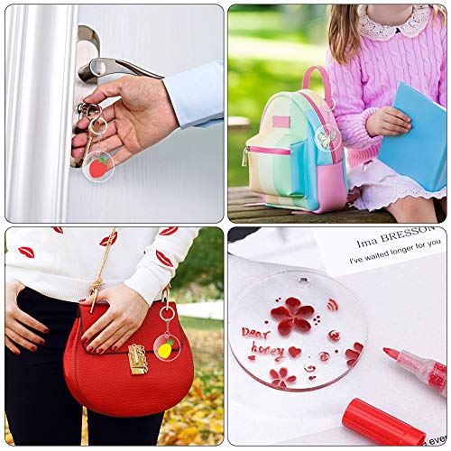 Blank Acrylic, 90PCS Transparent Discs Circle Acrylic Keychain Blanks 2 inch Clear Round Discs with Tassel Pendant Keyring for DIY Project and Craft Favor