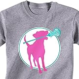 Premium Lacrosse T-Shirt Short Sleeve | Lacrosse Dog with Girl Stick| Youth to Adult Sizes | Multiple Colors