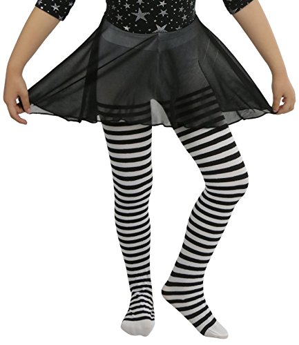ToBeInStyle Girl's Girls Striped Tights - Black/White - S