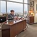 Anley American Deluxe Desk Flag Set - 8 x 5 inch Miniature US National Desktop Flag with 13