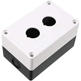 uxcell Push Button Switch Control Station Box 22mm 2 Button Hole Waterproof White Black