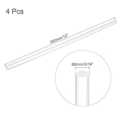 MECCANIXITY 4 Pcs Acrylic Round Rods 23/64" x