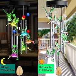 Wind Chime, Hummingbird Solar Wind Chimes with