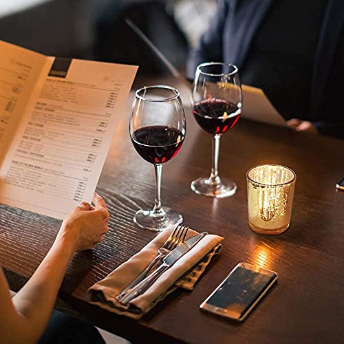 Volens Gold Votive Candle Holders Bulk, Mercury Glass Tealight Candle Holder Set of 12 for