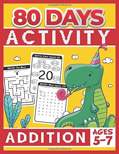 80 Days Activity Addition for Kids Ages 5-7: Funny Basic Math Workbook Grade 1, 1st Grade Math, Addition Within 20