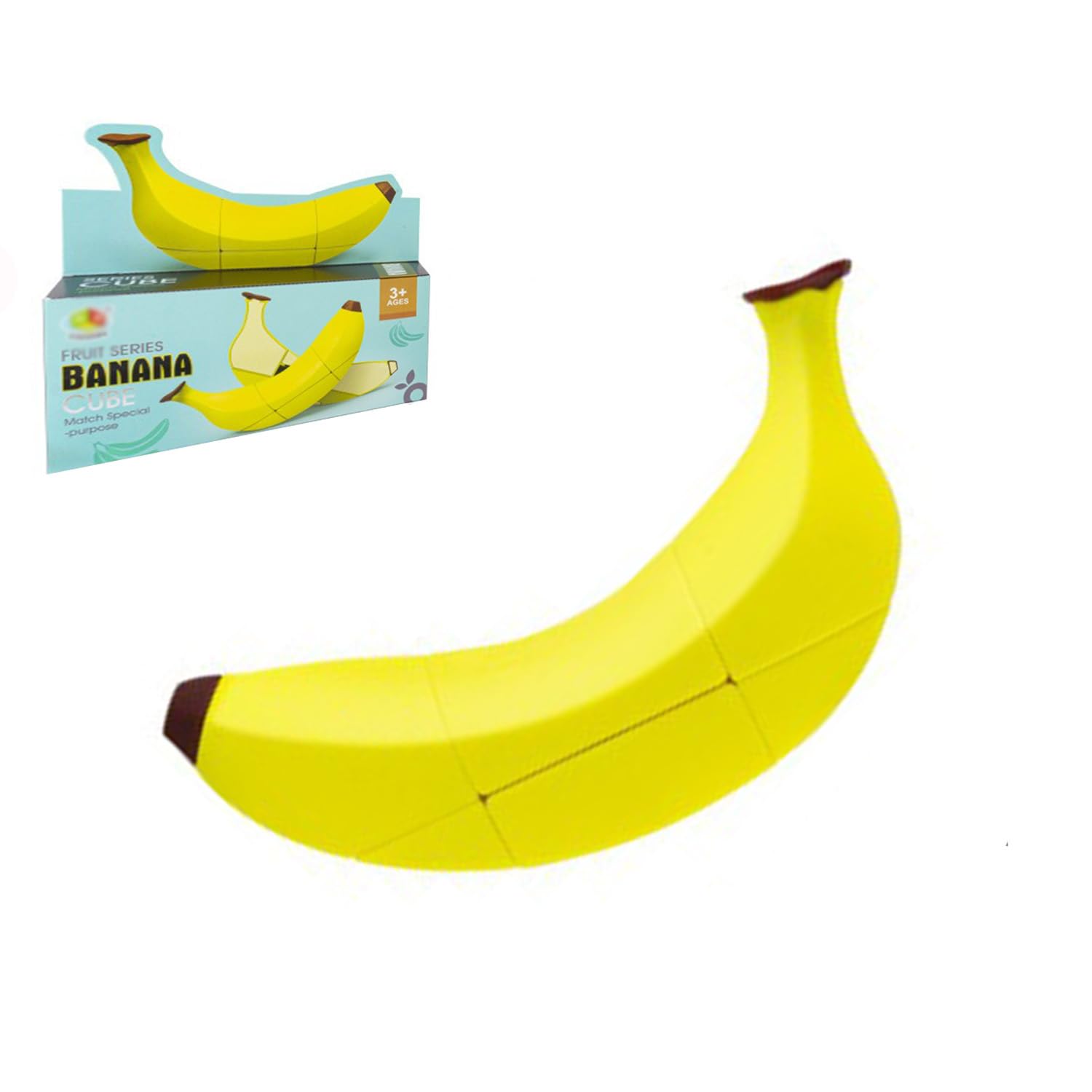 Bucaxit Speed Cube Banana Special Shaped Magic Cube 3×3,1:1 Realistic Fruit 3D Puzzle Brain Teasers Educational Toy for Cube Lovers