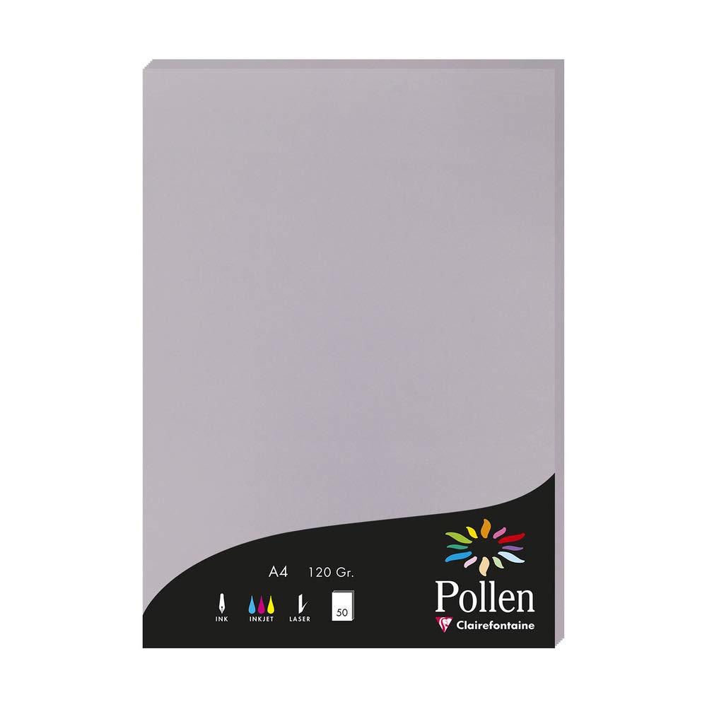 Clairefontaine 4232C Wallet of 50 Sheets Format A4 (21x29,7cm) 120gsm Colour Koala Grey Invitation Paper Events Correspondence Pollen Range Premium Paper