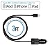 iPhone Car Charger, Eleckey 4.8A Apple Car Charger with Buit-in 3.3ft Apple MFi Certified Lightning Cable for for iPhone 6S / 6S Plus, 6, 6 Plus, 5, 5S, iPad Air 2, Mini 3 (Black)