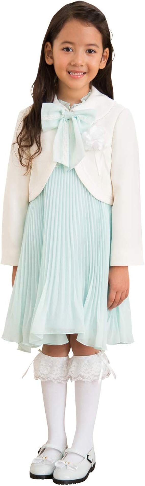 Amazon Co Jp Alice Magic 入学式 女の子 子供服 ワンピース フォーマル ボレロワンピース リボン コサージュの入学スーツ4点セット 115cm 1cm 130cm 服 ファッション小物