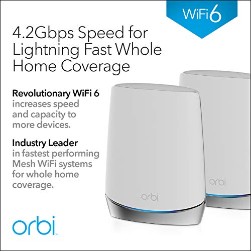 NETGEAR-Orbi-Whole-Home-Tri-Band-Mesh-WiFi-6-System-RBK752--Router-With-1-Satellite-Extender-Coverage-up-to-5000-sq-ft-and-40-Devices-Mesh-AX4200-WiFi-6-Up-to-42Gbps