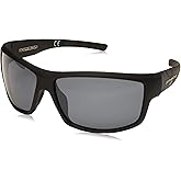 Body Glove Men's Huntington Beach Sunglasses Polarized Wrap, Matte Black Rubberized, 61 mm