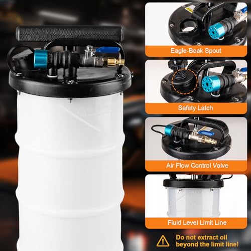 6.5L Oil Extractor Pump - Pneumatic/Manual Automotive Fluid Extractor with Extended Suction photo 11