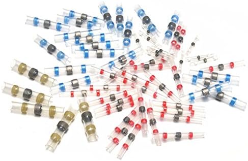 D-Mcark Electrical Terminal Connectors 50pcs Solder Seal Electrical Connectors Waterproof Marine Automotive Wire Electrical Connector Kit Electrical Wire Connectors Heat Shrink Butt Connectors