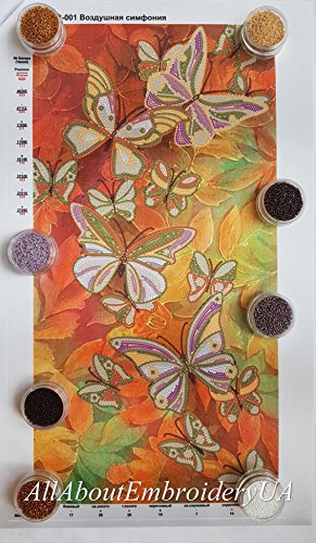image for AllAboutEmbroideryUA Bead Embroidery Kits Butterflies Needlepoint Hand