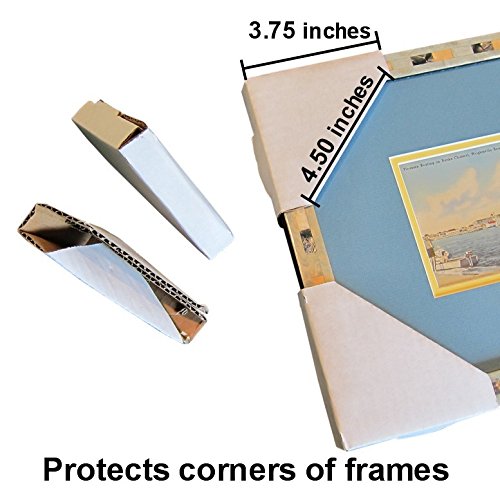 Frame Corner Protectors | Cardboard Corner Protectors | Adjustable Picture Frame Corners for Shipping, Packing or Moving Art - 48 Cardboard Corners