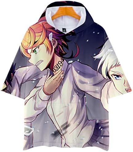 Ffreyb The Promised Neverland Shirt Anime Loose Hooded T Shirt T Shirt Top For Teens Women Men Amazon Co Uk Clothing