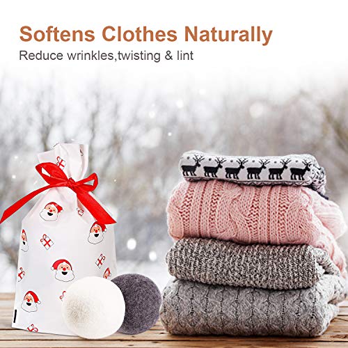 Wool Dryer Balls Laundry XL, 2 Pack Premium Organic Dryer Balls - Reusable Dryer Ball Natural Fabric Softener 100% New Zealand Wool, Baby Safe & Hypoallergenic, Reduce Wrinkles&Shorten Drying Time