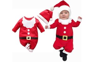 AGQT Baby Boys and Baby Girls Christmas Santa Claus Costumes Size 0-24 Months