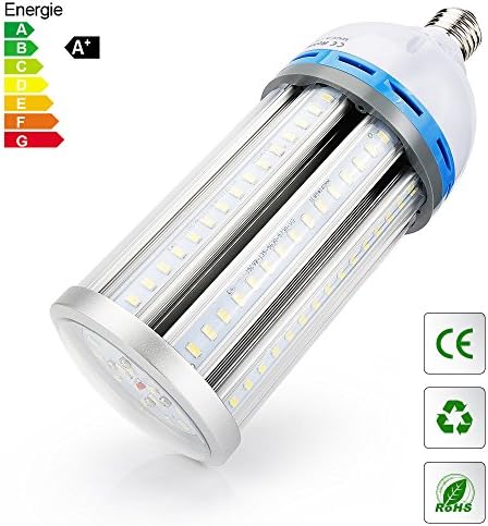 LVJING 45W Led Corn Light Bulb E39 Base for Indoor Outdoor Street Large Area Lighting, Daylight 6000K, 360 Degree Flood Lamp for Street Post Garage Factory Warehouse High Bay Porch