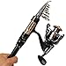 Sougayilang Mini Spinning Fishing Rod and Reel Combos Portable Pocket Telescopic Fishing Pole Spinning Fishing Reel for Kids & Adults Travel Saltwater Freshwater Fishing