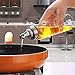 Olive Oil Dispenser Bottle,10 Ounce Cooking Oil Cruet Glass,No Drip,Small Oil and Vinegar Dispenser, Lead-Free Glass Bottle for Oil Kitchen with Degree Scale