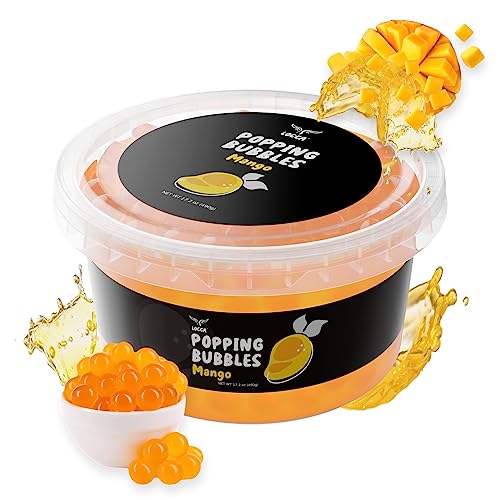 Mango Popping Boba Pearls, Premium Boba Popping Pearls with Real Fruit