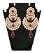 Touchstone Indian Bollywood Crystals and red Chand Bali Designer Jewelry Earrings in Gold Tone for Women