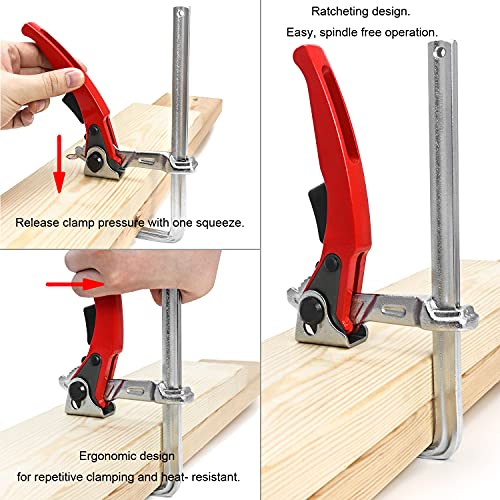 QWORK Ratcheting Table Clamp, Quick Release Ratchet Mechanism Vibration