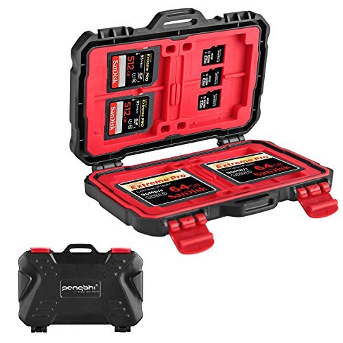 pangshi 24 Slots Memory Card Case Holder Waterproof Anti-shock Card Box Storage Protector for Micro SD /TF /SD /XD /CF Cards