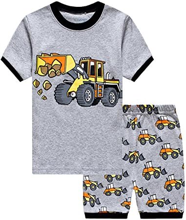 Tecrok Little Boys Pajamas 2 Piece Short PJS Sets Toddler Cotton Sleepwears Summer Kids Clothes for Age 1-7 Years