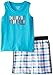Calvin Klein Little Boys' Blue Tank Top with Microfiber Shorts 4-7