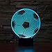NIUDB Optical Illusion 3D Lighting Nightlight Glow for Kids Laser Cut Precision LED Lights Multicolored USB Powered Light Desk Lamps Yoga, Office, Spa, Bedroom,Baby Room (soccer)