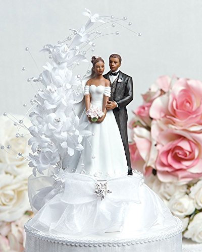 Wedding Collectibles Pearl Side Arch Classic African American Cake Topper