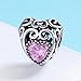 BAMOER Charm Bead and Sterling Silver Charm for Teen Blue Sky Radiant Hearts with Zirconia for Her
