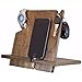 Wooden iPhone Docking Station, Christmas, for Him, Gifts for Dad, 5th for Him, Compatible with All iPhone Models, Android (Espresso-Non Personalized)